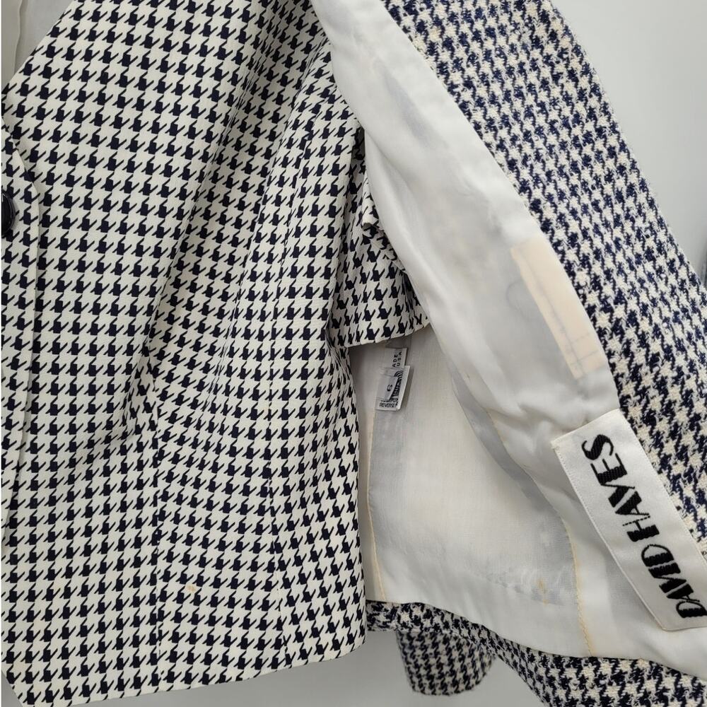 David‎ Hayes Vintage 60s Houndstooth 4 Piece Pleated Maxi Skirt set Outfit Suit - Picture 11 of 16